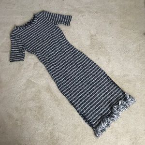 Topshop Knit + Fringe Dress